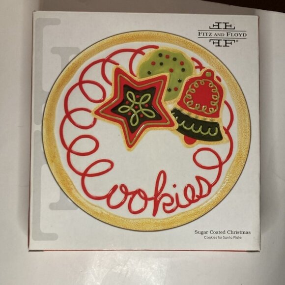 Fitz and Floyd Sugar coated Christmas Cookies for Santa Plate Decor - Picture 2 of 10